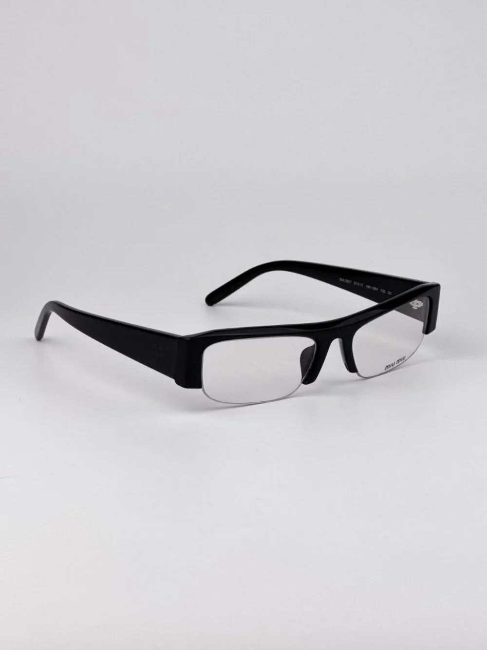 Miu Miu Women’s Eyeglasses Black Rectangle Frames MUB07S 16K08N NEW